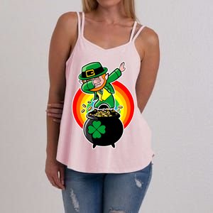 Dabbing Leprechaun Funny Irish Dab St. Patrick's Day Women's Strappy Tank