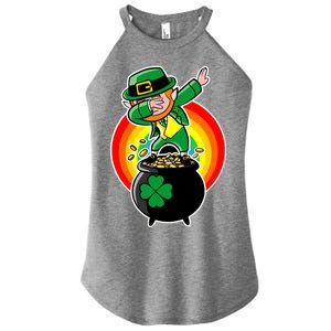 Dabbing Leprechaun Funny Irish Dab St. Patrick's Day Women's Perfect Tri Rocker Tank