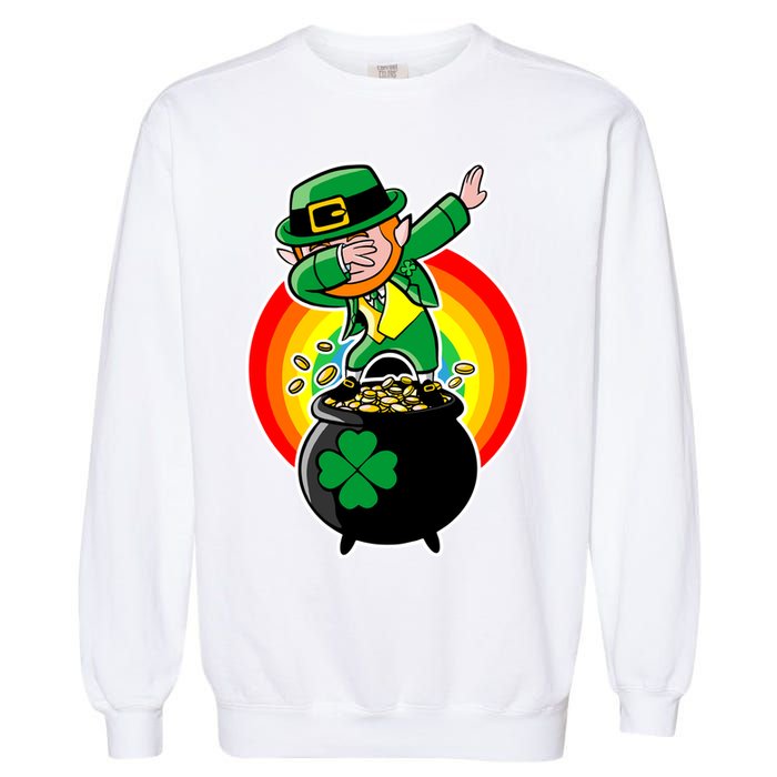 Dabbing Leprechaun Funny Irish Dab St. Patrick's Day Garment-Dyed Sweatshirt