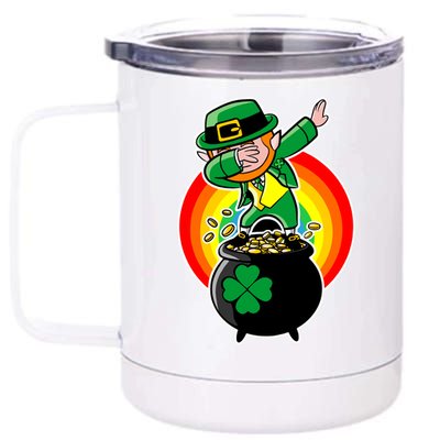 Dabbing Leprechaun Funny Irish Dab St. Patrick's Day 12 oz Stainless Steel Tumbler Cup