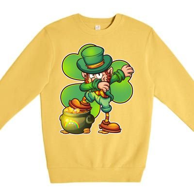 Dabbing Leprechaun Pot Of Gold Premium Crewneck Sweatshirt