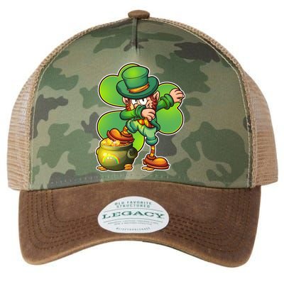 Dabbing Leprechaun Pot Of Gold Legacy Tie Dye Trucker Hat