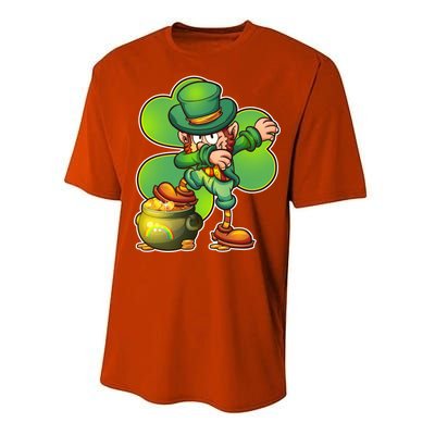 Dabbing Leprechaun Pot Of Gold Performance Sprint T-Shirt