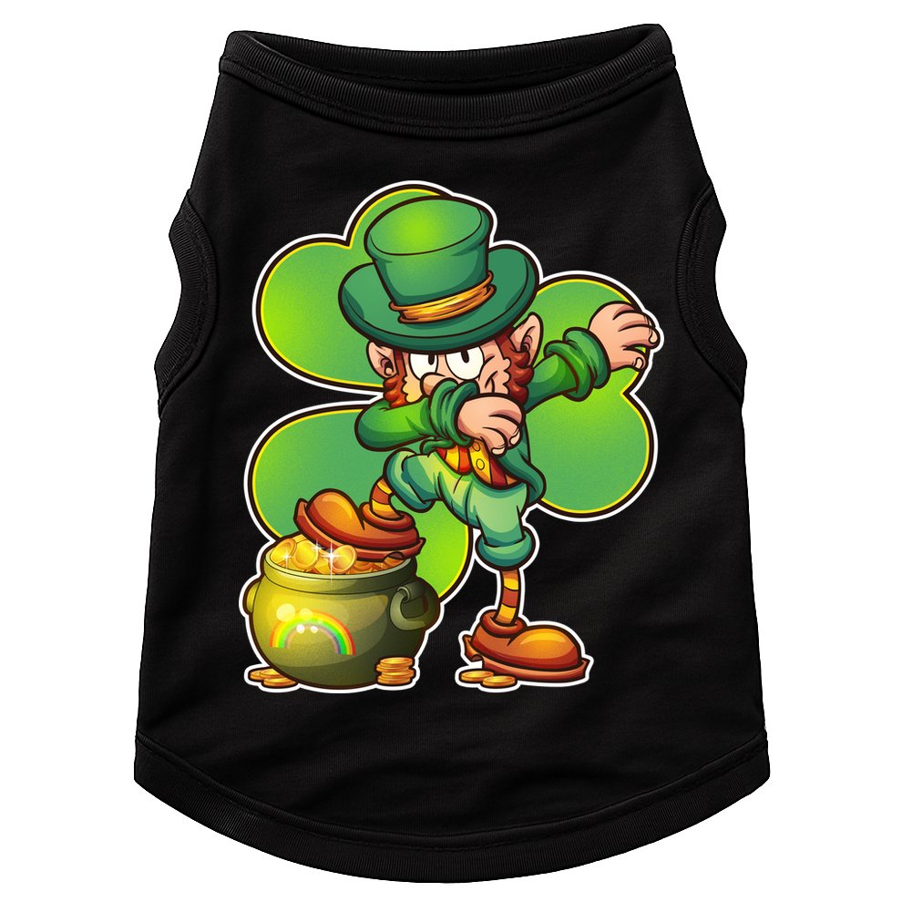 Dabbing Leprechaun Pot Of Gold Doggie Tank