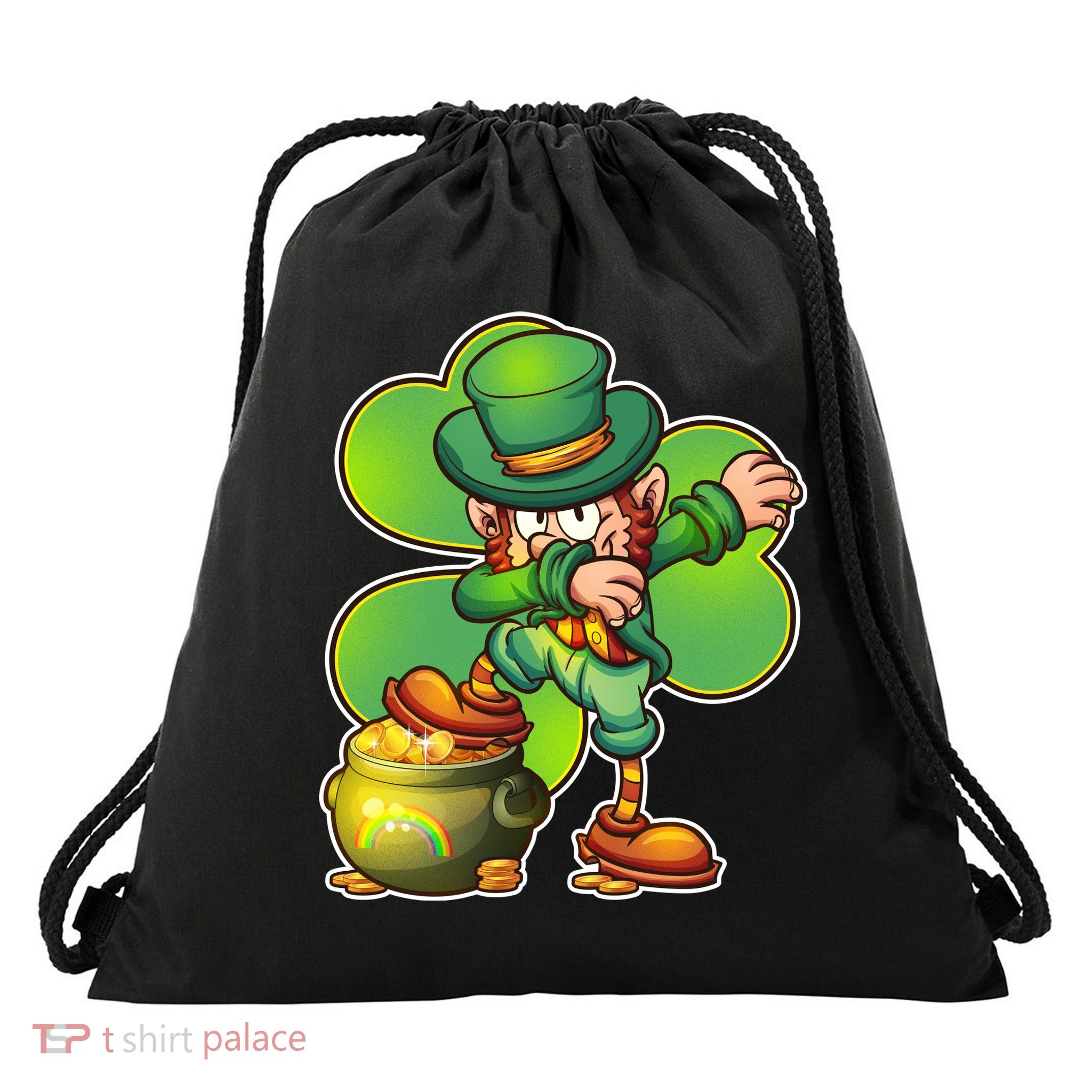 Dabbing Leprechaun Pot Of Gold Drawstring Bag