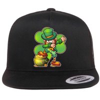 Dabbing Leprechaun Pot Of Gold Flatbill Hat
