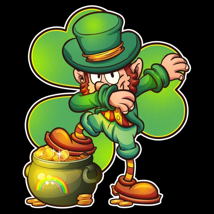 Dabbing Leprechaun Pot Of Gold Flatbill Hat