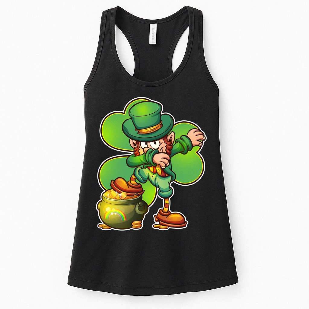 Dabbing Leprechaun Pot Of Gold Womens Tank Top