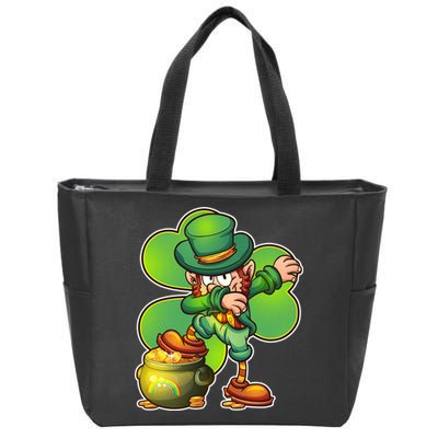 Dabbing Leprechaun Pot Of Gold Zip Tote Bag