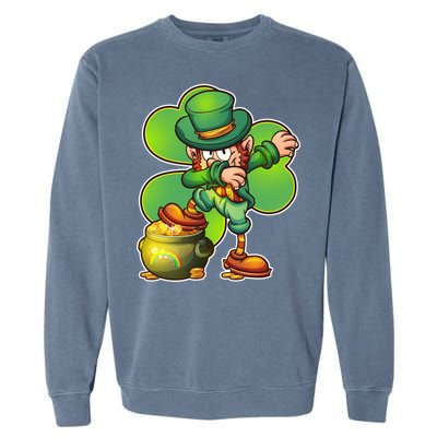 Dabbing Leprechaun Pot Of Gold Garment-Dyed Sweatshirt