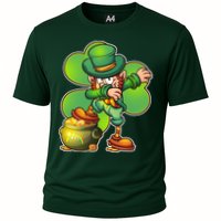Dabbing Leprechaun Pot Of Gold Cooling Performance Crew T-Shirt