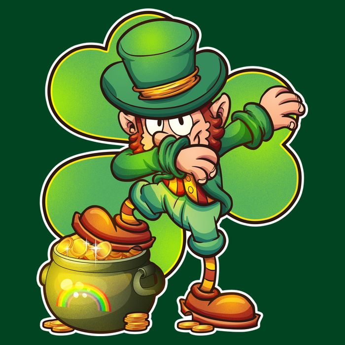 Dabbing Leprechaun Pot Of Gold Cooling Performance Crew T-Shirt