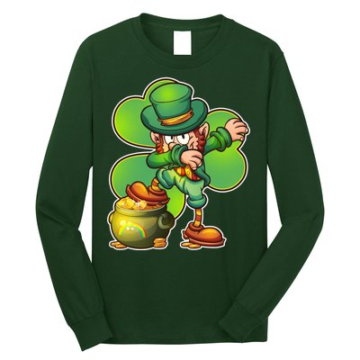 Dabbing Leprechaun Pot Of Gold Long Sleeve Shirt