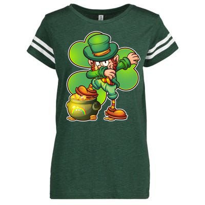 Dabbing Leprechaun Pot Of Gold Enza Ladies Jersey Football T-Shirt