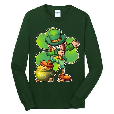 Dabbing Leprechaun Pot Of Gold Tall Long Sleeve T-Shirt
