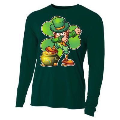 Dabbing Leprechaun Pot Of Gold Cooling Performance Long Sleeve Crew