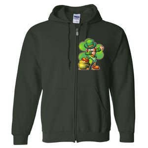 Dabbing Leprechaun Pot Of Gold Full Zip Hoodie