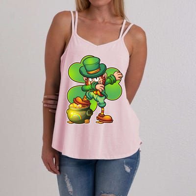 Dabbing Leprechaun Pot Of Gold Women's Strappy Tank