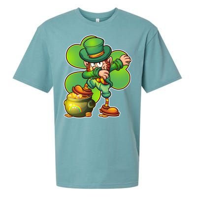 Dabbing Leprechaun Pot Of Gold Sueded Cloud Jersey T-Shirt