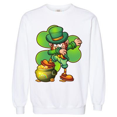 Dabbing Leprechaun Pot Of Gold Garment-Dyed Sweatshirt
