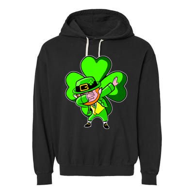 Dabbing Leprechaun St. Patrick's Day Clover Garment-Dyed Fleece Hoodie