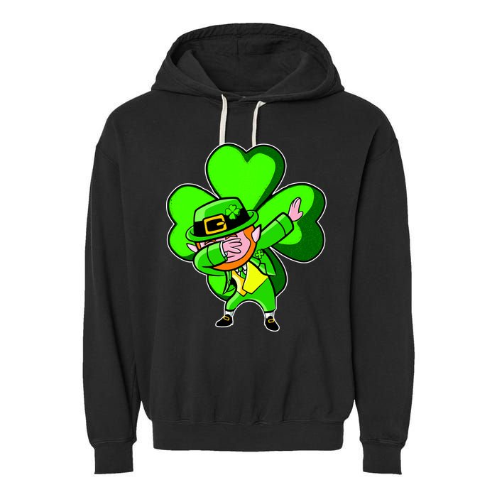 Dabbing Leprechaun St. Patrick's Day Clover Garment-Dyed Fleece Hoodie