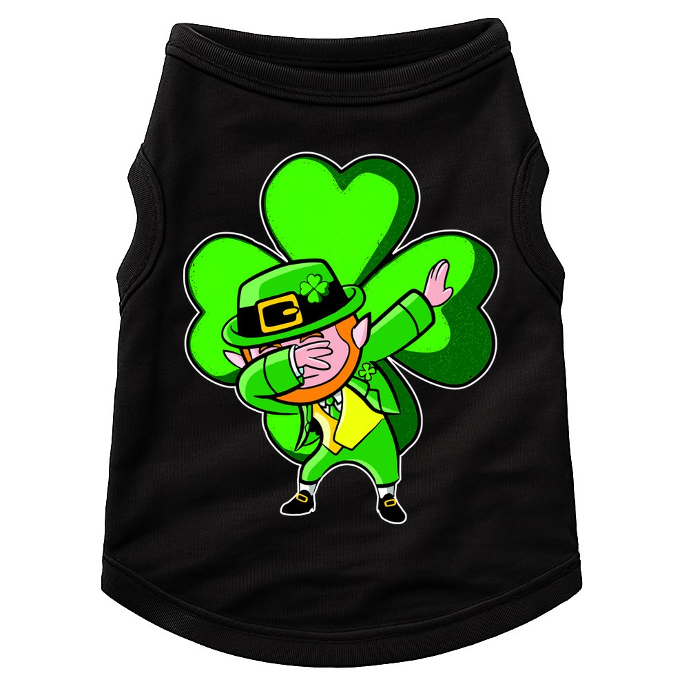 Dabbing Leprechaun St. Patrick's Day Clover Doggie Tank
