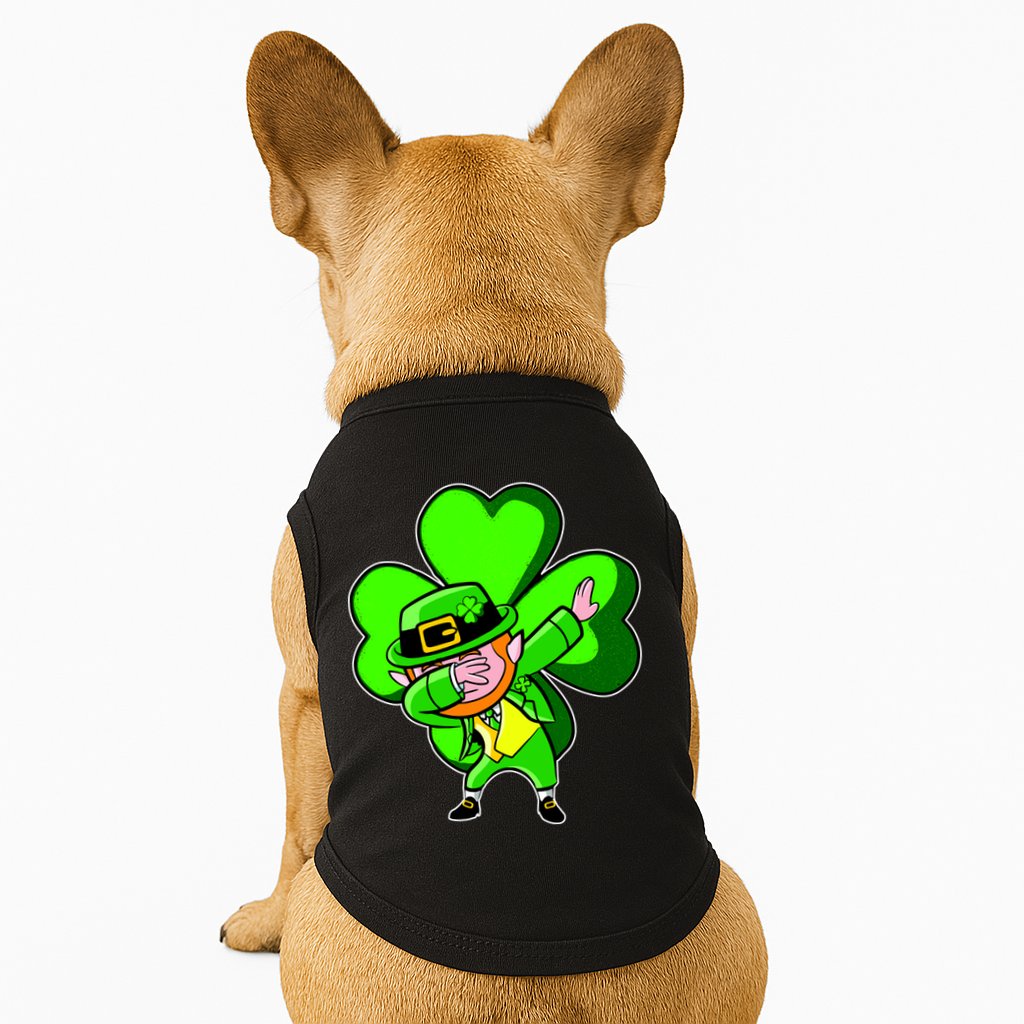Dabbing Leprechaun St. Patrick's Day Clover Doggie Tank