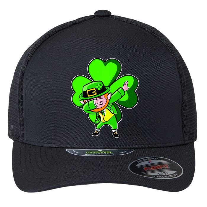 Dabbing Leprechaun St. Patrick's Day Clover Flexfit Unipanel Trucker Cap