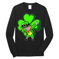 Dabbing Leprechaun St. Patrick's Day Clover Long Sleeve Shirt