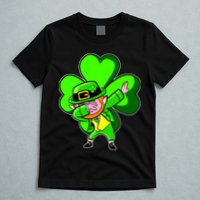 Dabbing Leprechaun St. Patrick's Day Clover T-Shirt