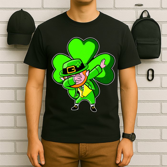 Dabbing Leprechaun St. Patrick's Day Clover T-Shirt