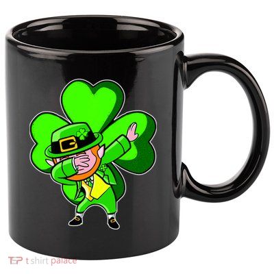 Dabbing Leprechaun St. Patrick's Day Clover 11oz C Handle Ceramic Mug