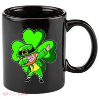 Dabbing Leprechaun St. Patrick's Day Clover 11oz C Handle Ceramic Mug