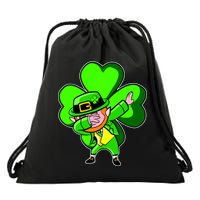 Dabbing Leprechaun St. Patrick's Day Clover Drawstring Bag