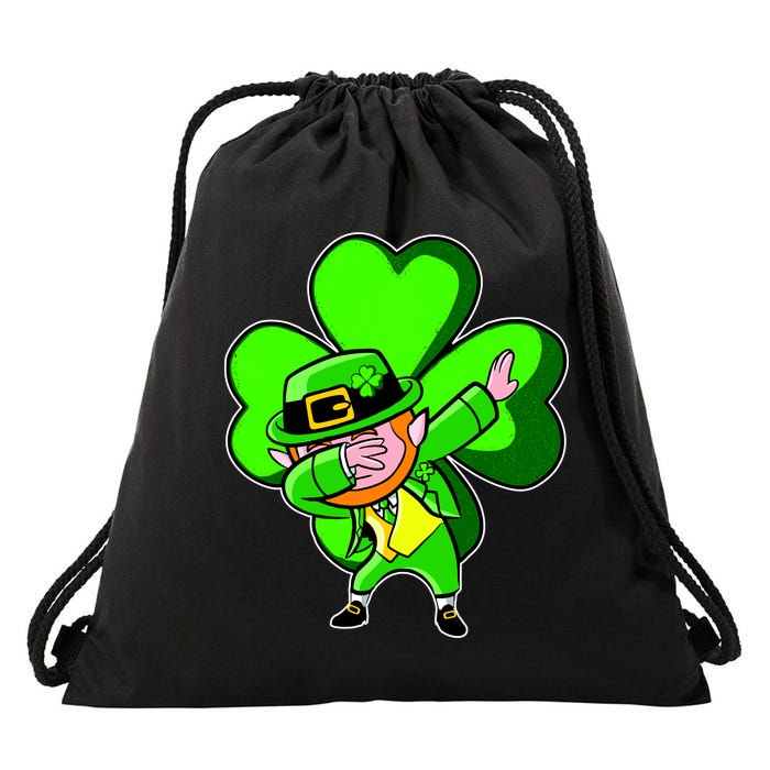 Dabbing Leprechaun St. Patrick's Day Clover Drawstring Bag