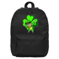 Dabbing Leprechaun St. Patrick's Day Clover 16 in Basic Backpack