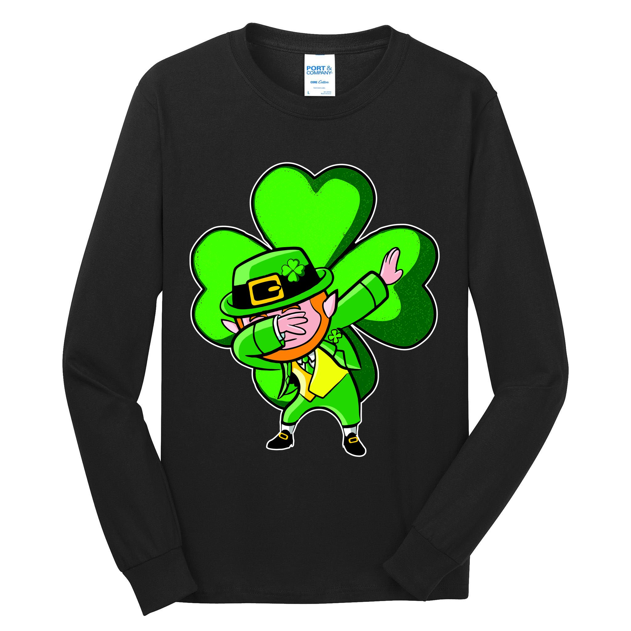 Dabbing Leprechaun St. Patrick's Day Clover Tall Long Sleeve T-Shirt
