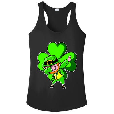 Dabbing Leprechaun St. Patrick's Day Clover Ladies PosiCharge Competitor Racerback Tank
