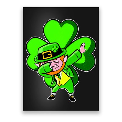 Dabbing Leprechaun St. Patrick's Day Clover Poster