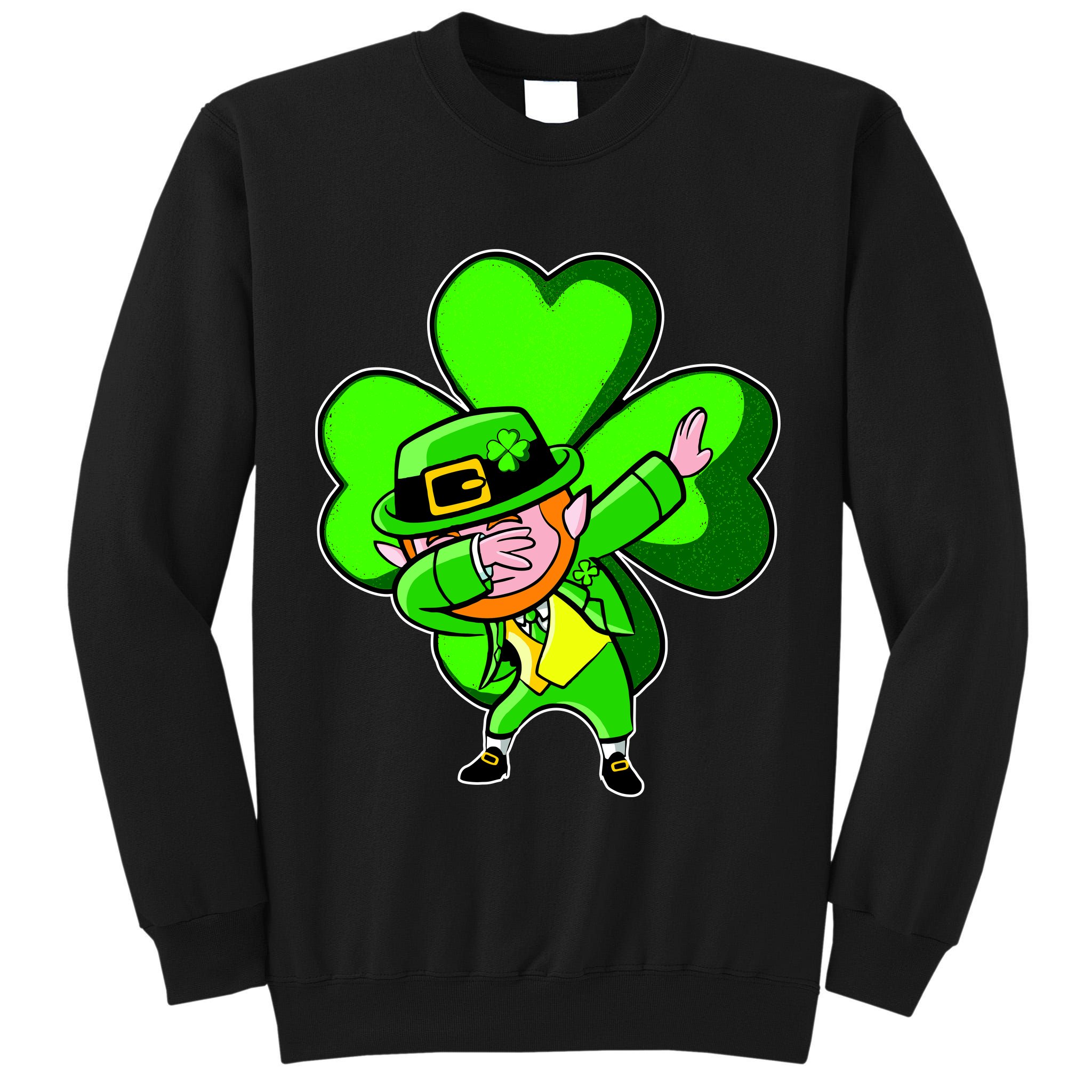 Dabbing Leprechaun St. Patrick's Day Clover Tall Sweatshirt