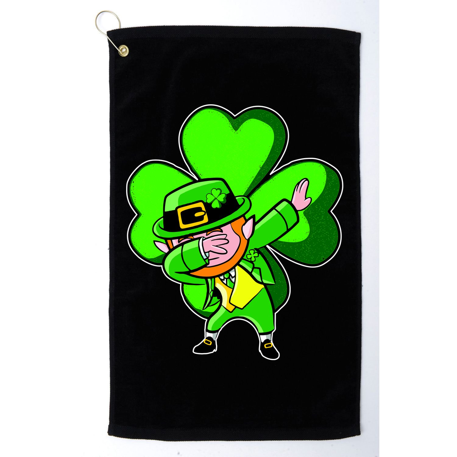 Dabbing Leprechaun St. Patrick's Day Clover Golf Towel