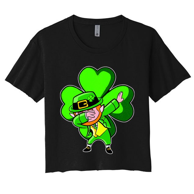 Dabbing Leprechaun St. Patrick's Day Clover Crop Top