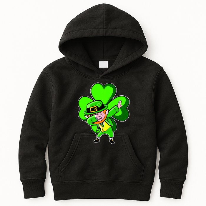 Dabbing Leprechaun St. Patrick's Day Clover Kids Hoodie