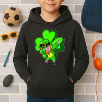 Dabbing Leprechaun St. Patrick's Day Clover Kids Hoodie