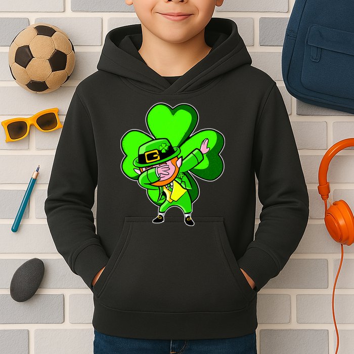 Dabbing Leprechaun St. Patrick's Day Clover Kids Hoodie
