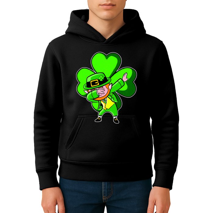 Dabbing Leprechaun St. Patrick's Day Clover Kids Hoodie