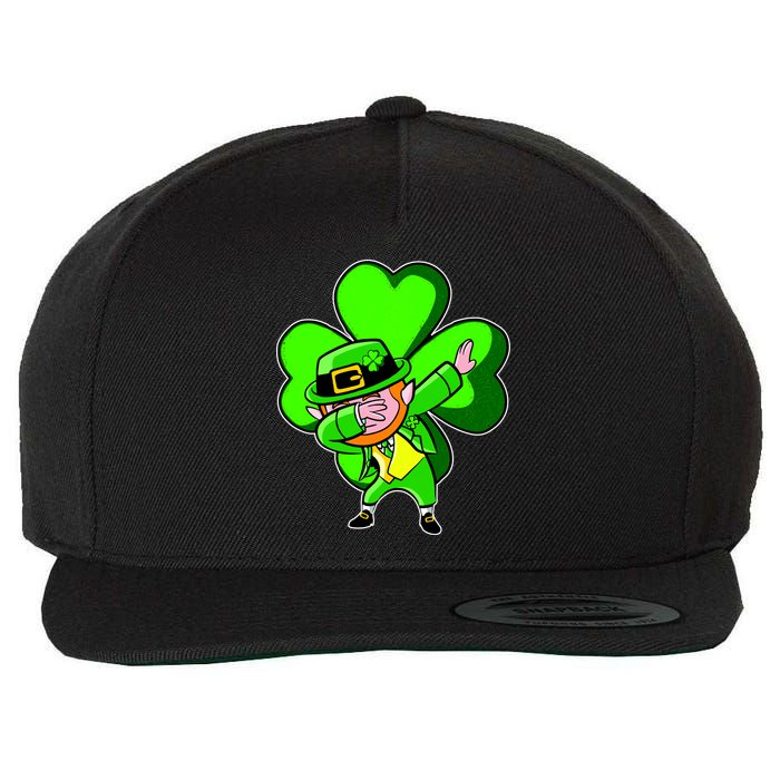 Dabbing Leprechaun St. Patrick's Day Clover Wool Snapback Cap