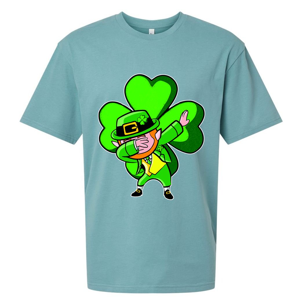 Dabbing Leprechaun St. Patrick's Day Clover Sueded Cloud Jersey T-Shirt