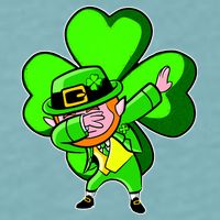 Dabbing Leprechaun St. Patrick's Day Clover Sueded Cloud Jersey T-Shirt